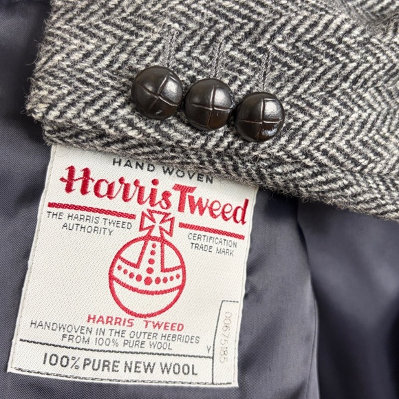 Harris Tweed Other - Men's Gray Herringbone Wool Blazer